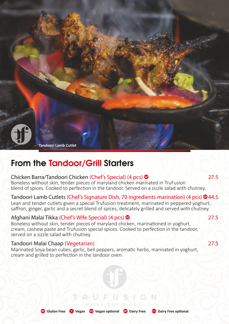 Menu Trufusion Indian Bar & Grill-9